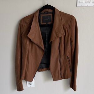 Marc New York Tan Leather Moto Jacket